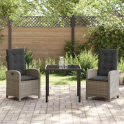Have Spisebordssæt med pude 3 pcs Grå polyrattan