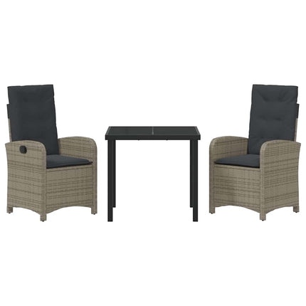 Have Spisebordssæt med pude 3 pcs Grå polyrattan