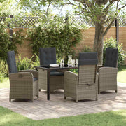 Have Spisebordssæt med pude 5 pcs Grå polyrattan