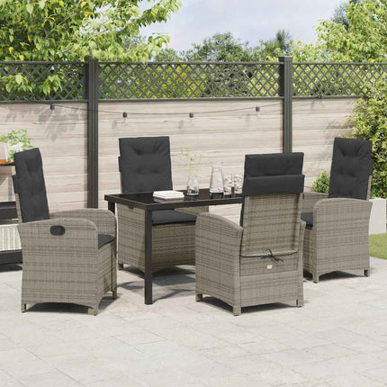 Have Spisebordssæt med pude 5 pcs Grå polyrattan