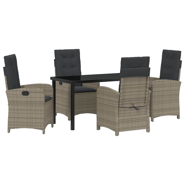 Have Spisebordssæt 5 stk. Grå polyrattan
