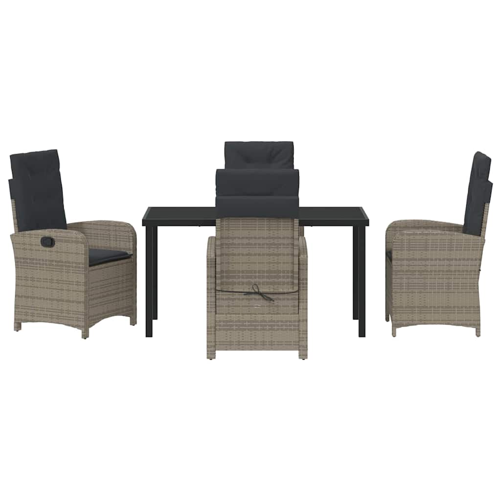 Have Spisebordssæt med pude 5 pcs Grå polyrattan