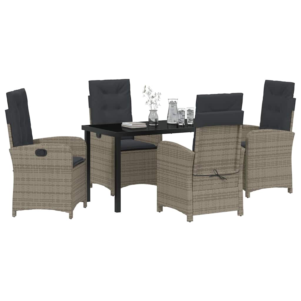 Have Spisebordssæt med pude 5 pcs Grå polyrattan