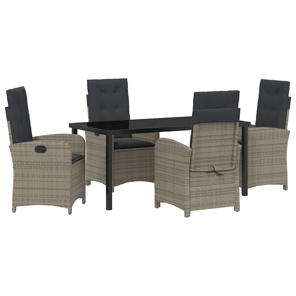 Have Spisebordssæt med pude 5 pcs Grå polyrattan