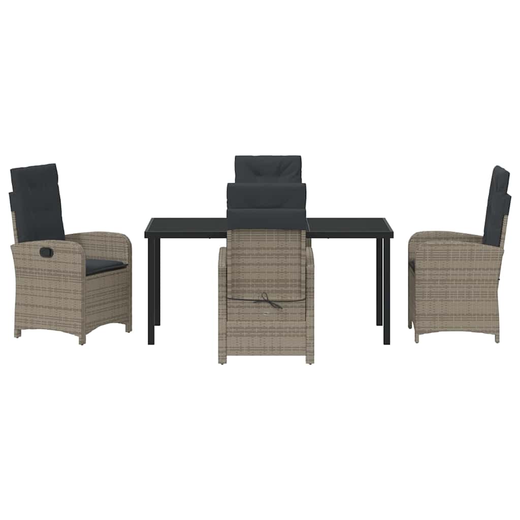 Have Spisebordssæt med pude 5 pcs Grå polyrattan