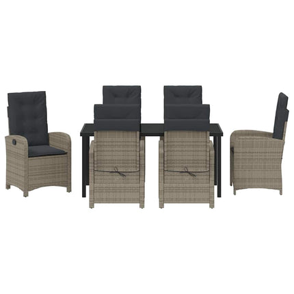 Have Spisebordssæt med pude 7 pcs Grå polyrattan