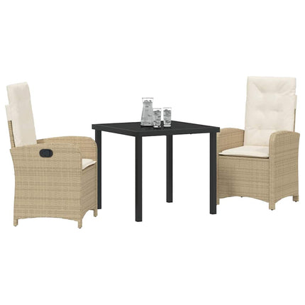 Have Spisebordssæt med pude 3 pcs Beige polyrattan