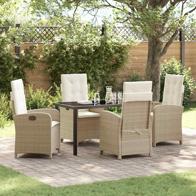 Have Spisebordssæt 5 stk. Beige polyrattan