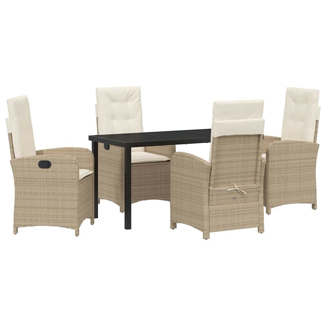 Have Spisebordssæt 5 stk. Beige polyrattan