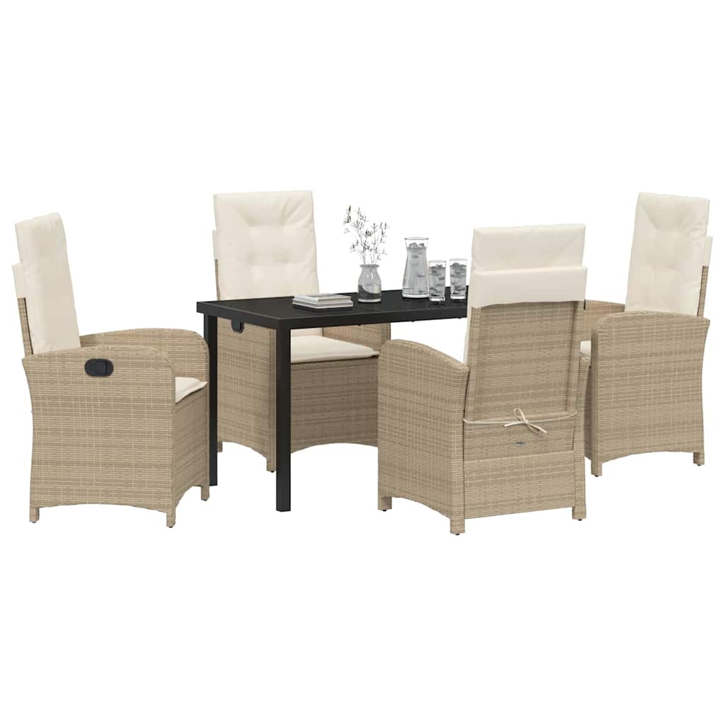 Have Spisebordssæt med pude 5 pcs Beige polyrattan