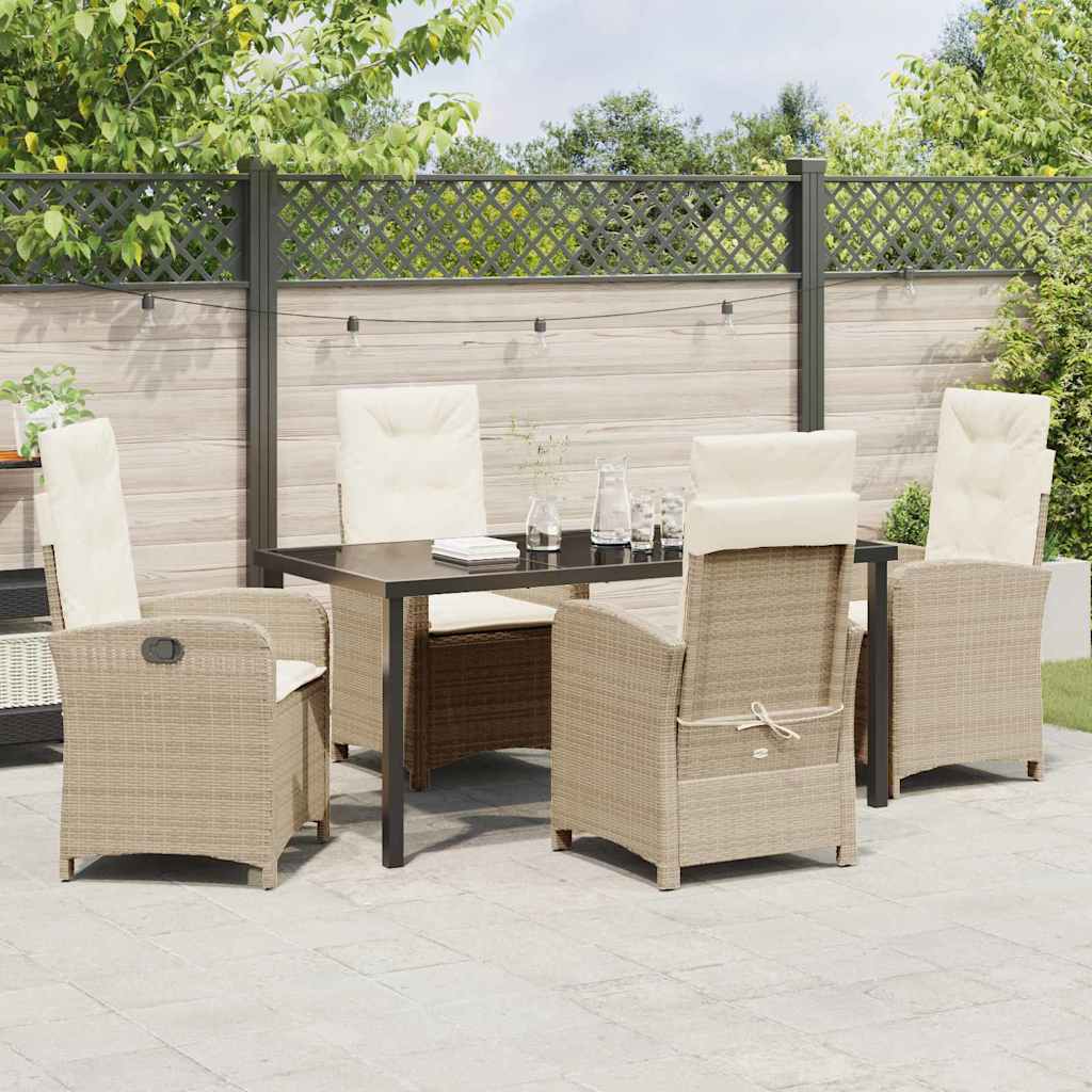 Have Spisebordssæt med pude 5 pcs Beige polyrattan