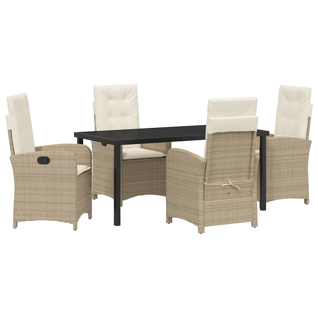 Have Spisebordssæt med pude 5 pcs Beige polyrattan
