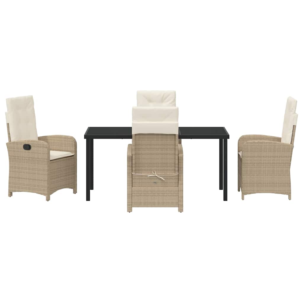Have Spisebordssæt med pude 5 pcs Beige polyrattan