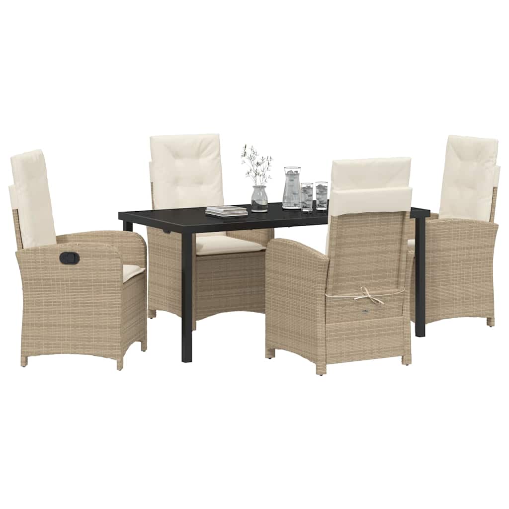 Have Spisebordssæt med pude 5 pcs Beige polyrattan