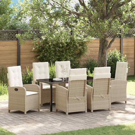 Have Spisebordssæt med pude 7 pcs Beige polyrattan