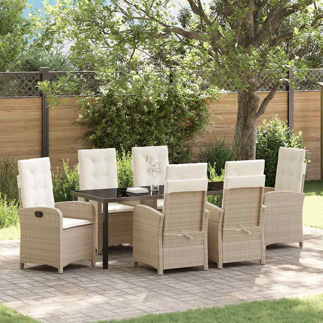 Have Spisebordssæt 7 stk. Beige polyrattan