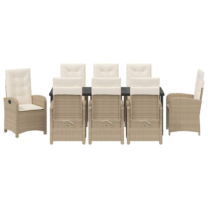 Have Spisebordssæt med pude 9 pcs Beige polyrattan