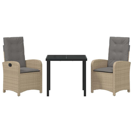 Have Spisebordssæt med pude 3 pcs Beige polyrattan