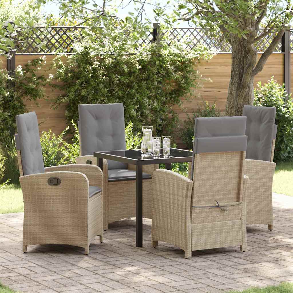 Have Spisebordssæt med pude 5 pcs Beige polyrattan