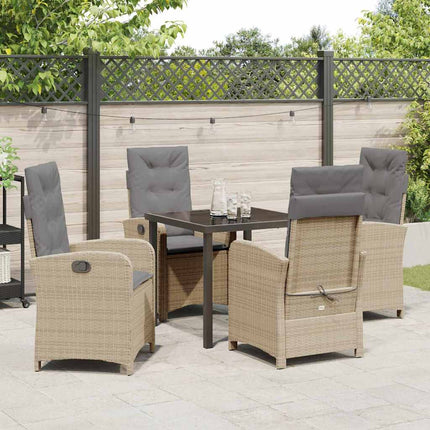 Have Spisebordssæt med pude 5 pcs Beige polyrattan