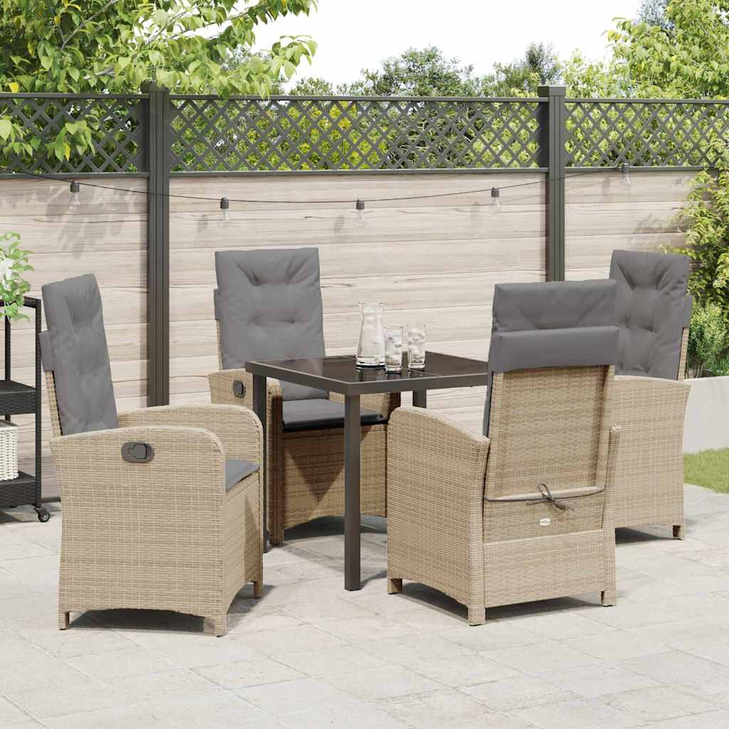 Have Spisebordssæt med pude 5 pcs Beige polyrattan