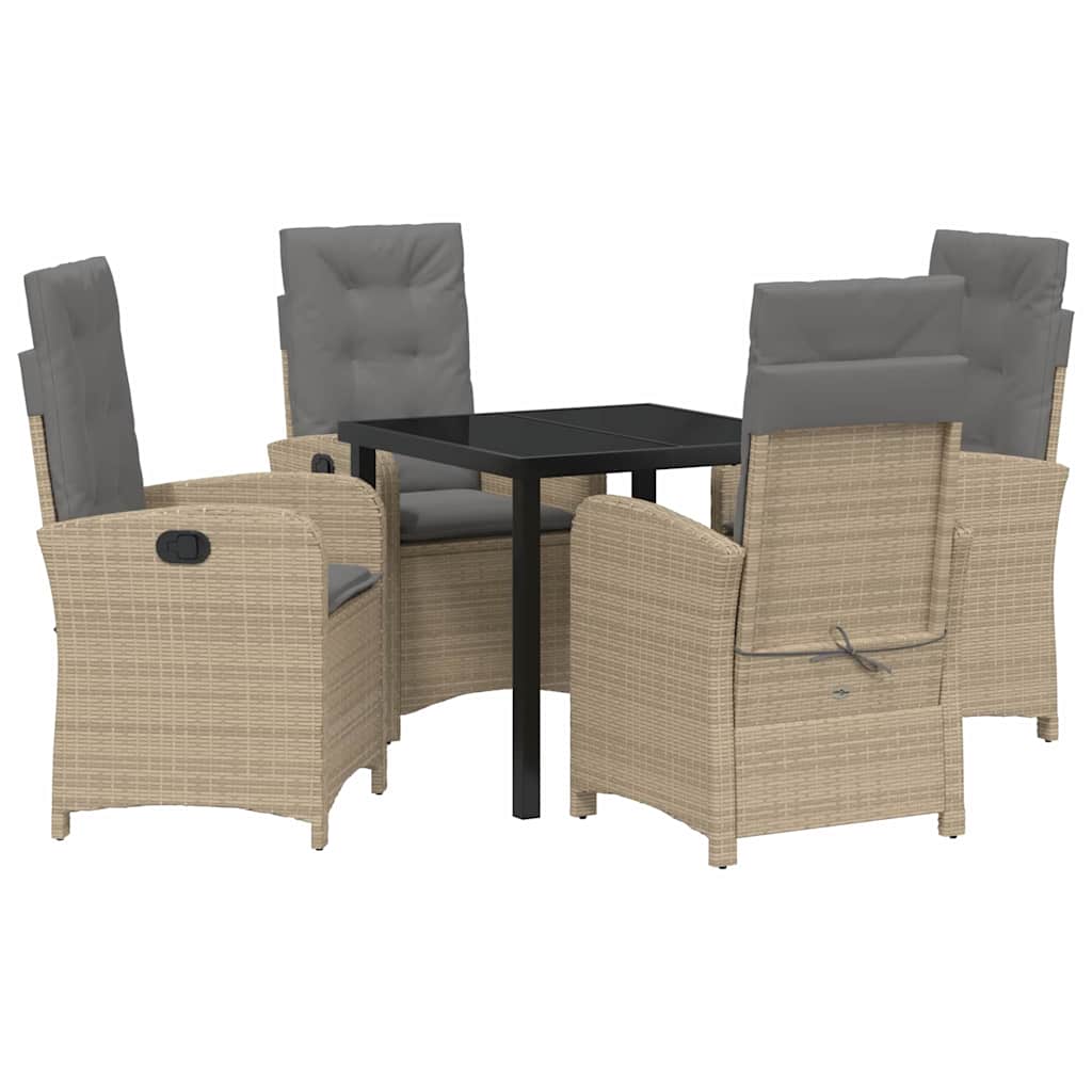 Have Spisebordssæt med pude 5 pcs Beige polyrattan