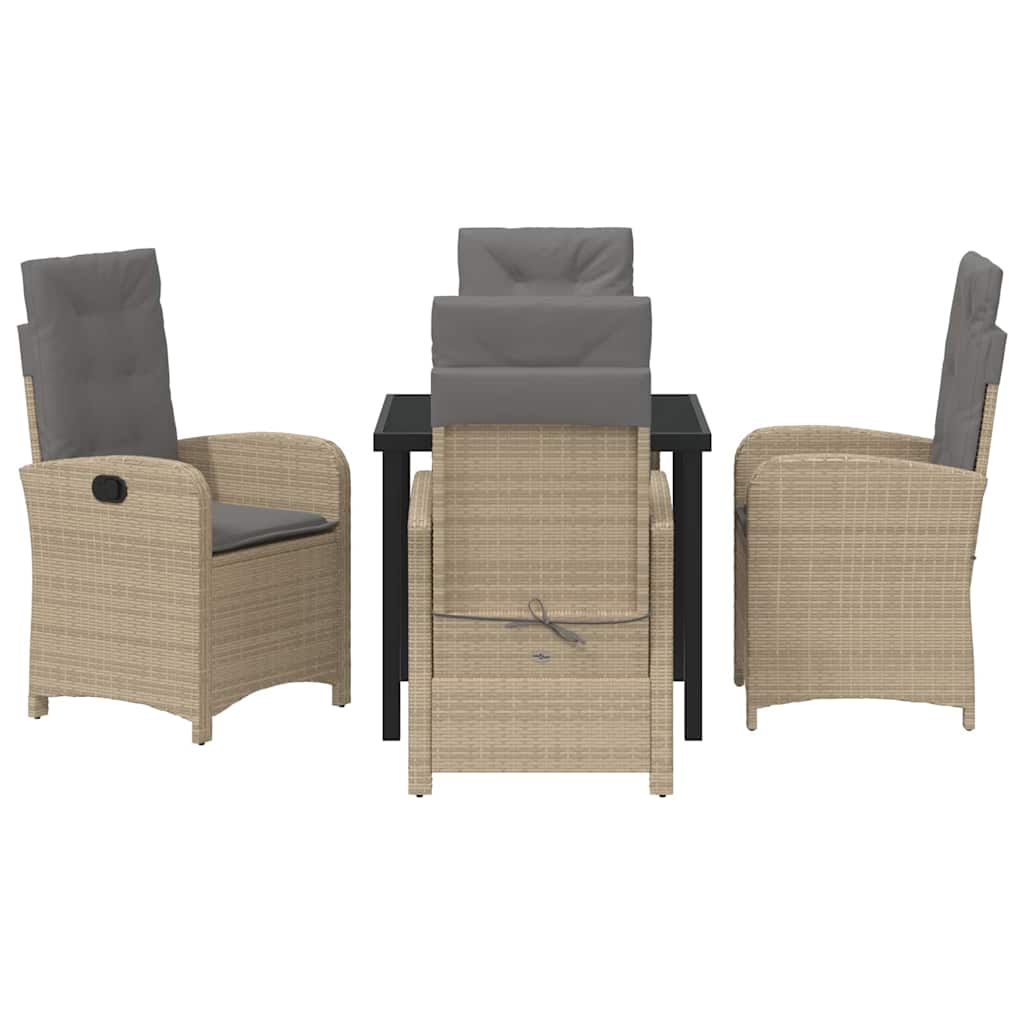 Have Spisebordssæt med pude 5 pcs Beige polyrattan