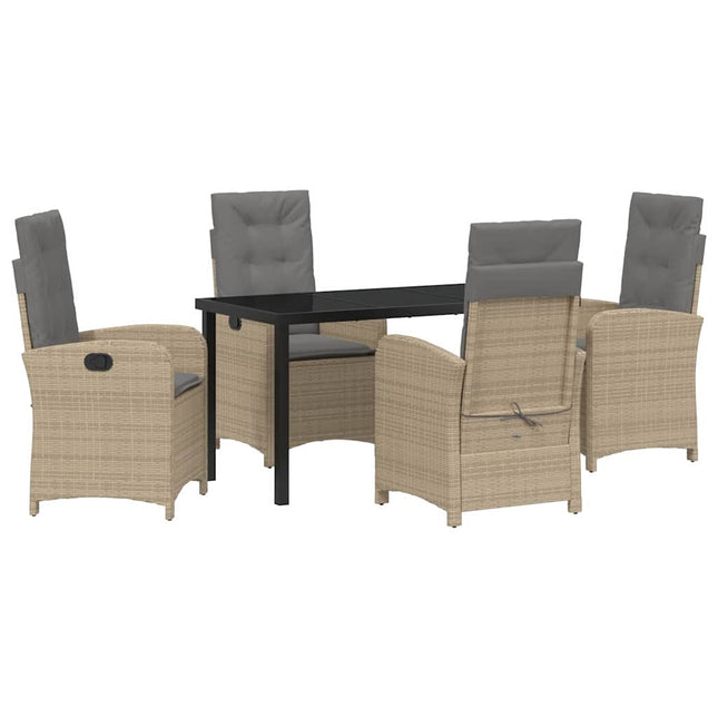Have Spisebordssæt 5 stk. Beige polyrattan