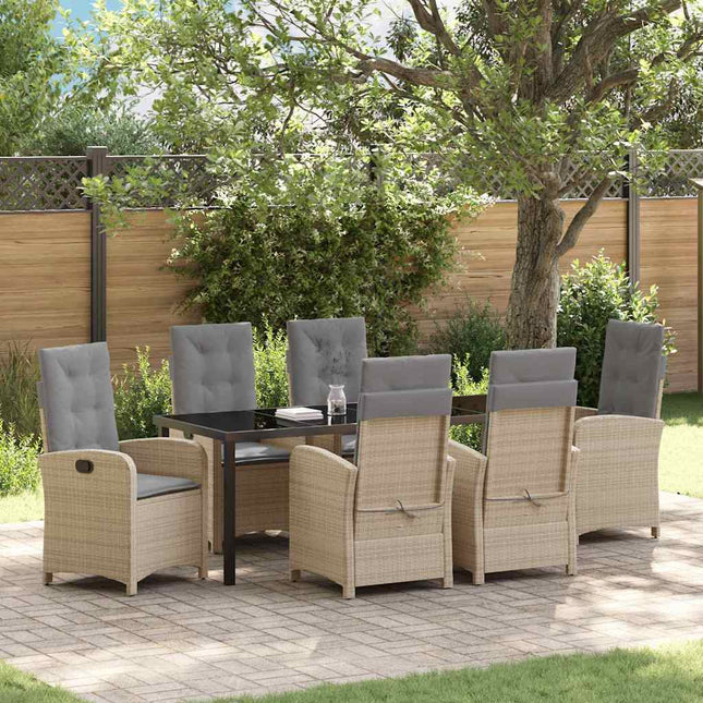 Have Spisebordssæt 7 stk. Beige polyrattan