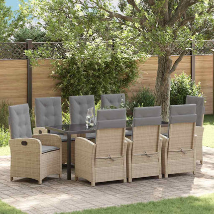 Have Spisebordssæt med pude 9 pcs Beige polyrattan