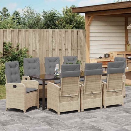 Have Spisebordssæt med pude 9 pcs Beige polyrattan