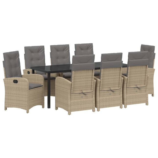 Have Spisebordssæt 9 stk. Beige polyrattan