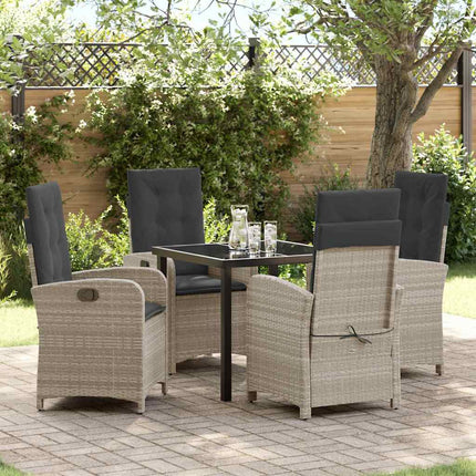 Have Spisebordssæt med pude 5 pcs Lysegrå polyrattan