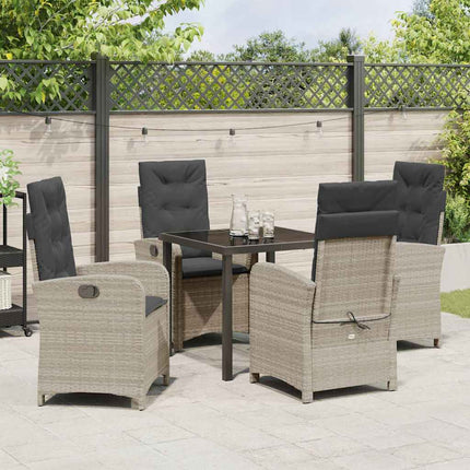 Have Spisebordssæt med pude 5 pcs Lysegrå polyrattan