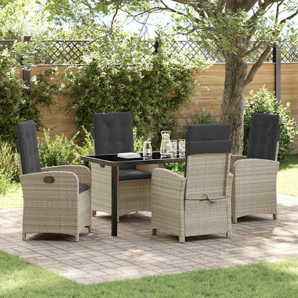 Have Spisebordssæt med pude 5 pcs Lysegrå polyrattan