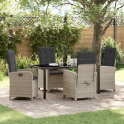 Have Spisebordssæt med pude 5 pcs Lysegrå polyrattan