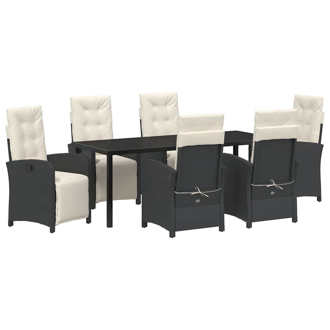 Have Spisebordssæt 7 stk. Sort polyrattan