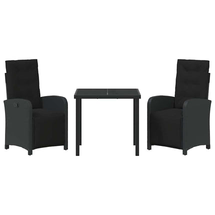 Have Spisebordssæt med pude 3 pcs Sort polyrattan
