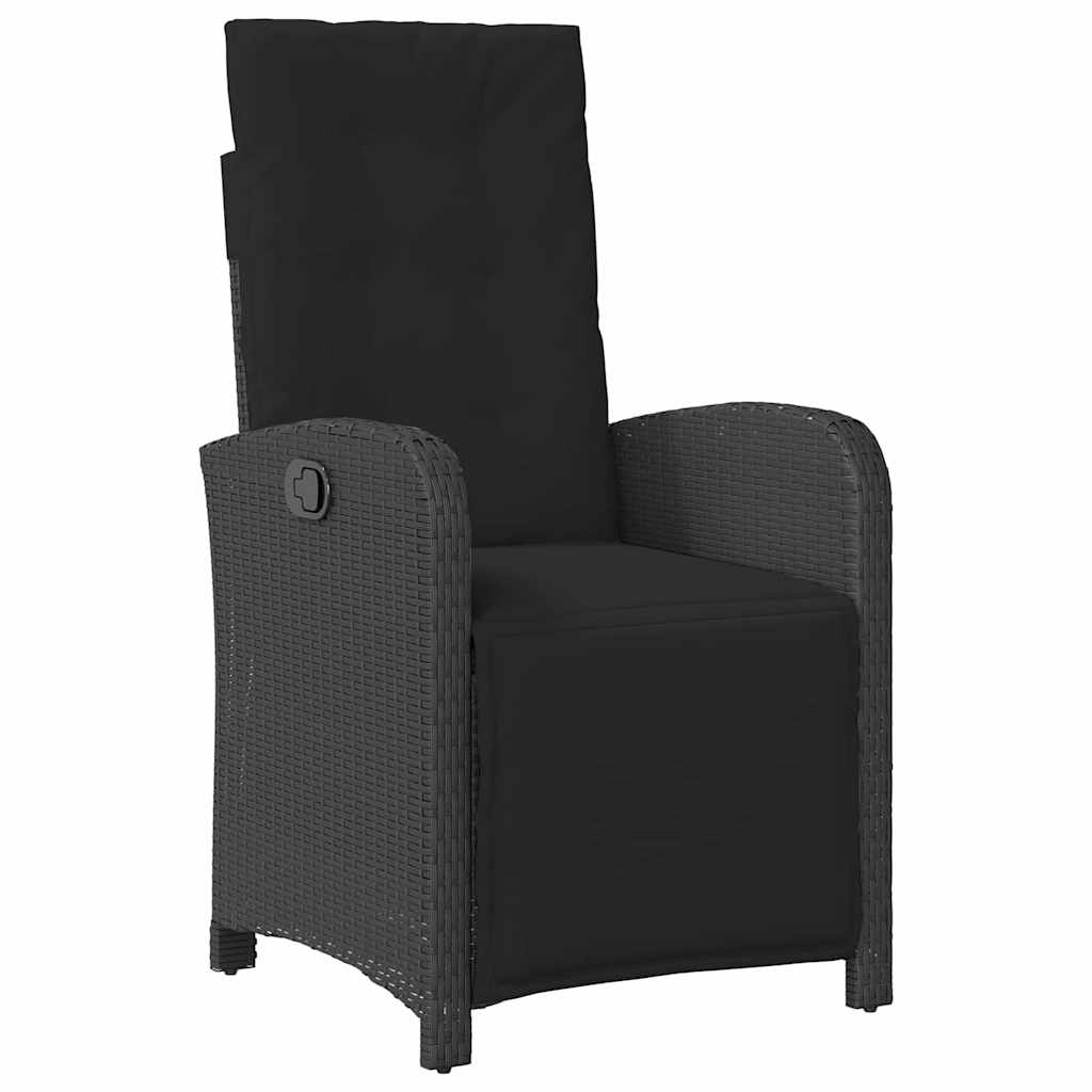 Have Spisebordssæt med pude 5 pcs Sort polyrattan