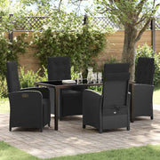 Have Spisebordssæt med pude 5 pcs Sort polyrattan