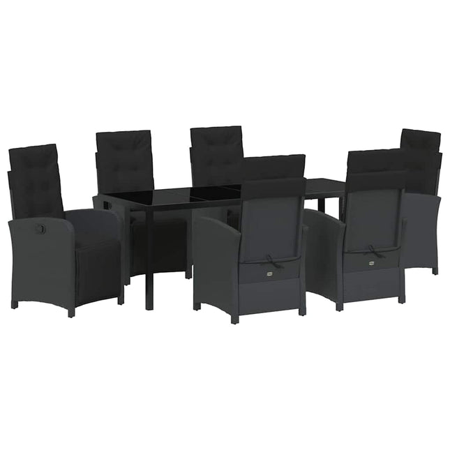 Have Spisebordssæt 7 stk. Sort polyrattan