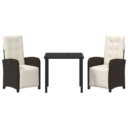 Have Spisebordssæt med pude 3 pcs Brun polyrattan