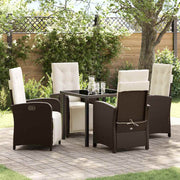 Have Spisebordssæt med pude 5 pcs Brun polyrattan