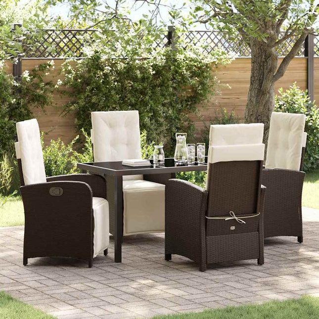 Have Spisebordssæt 5 stk. Brun polyrattan