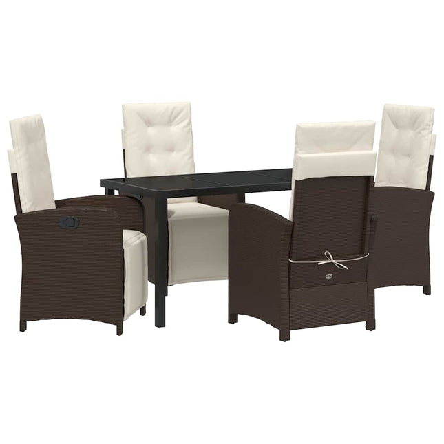 Have Spisebordssæt 5 stk. Brun polyrattan