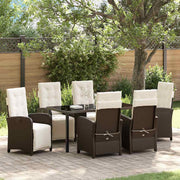 Have Spisebordssæt med pude 7 pcs Brun polyrattan