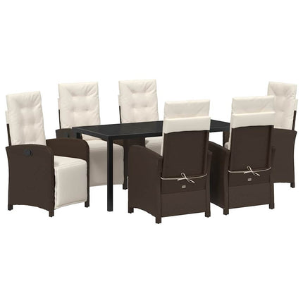 Have Spisebordssæt med pude 7 pcs Brun polyrattan