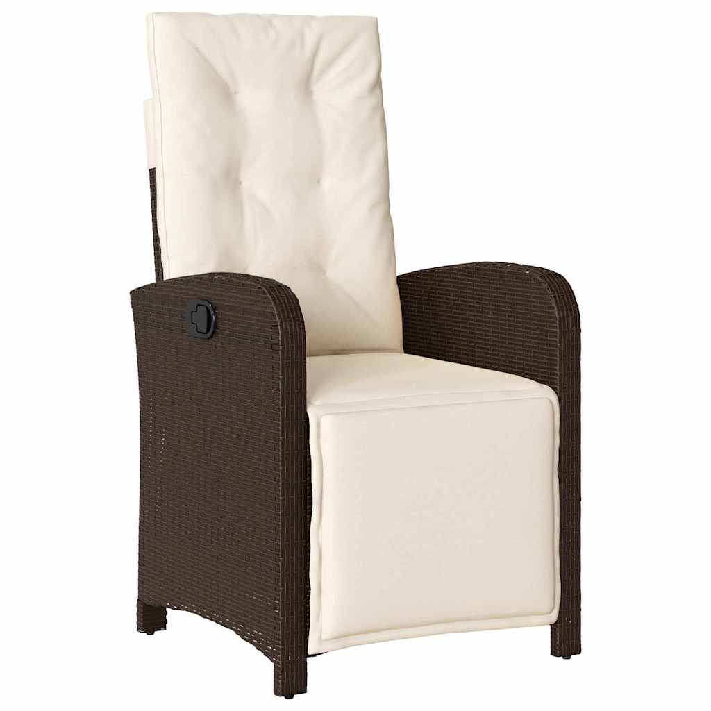 Have Spisebordssæt med pude 7 pcs Brun polyrattan