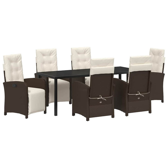 Have Spisebordssæt 7 stk. Brun polyrattan