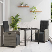 Have Spisebordssæt med pude 3 pcs Grå polyrattan